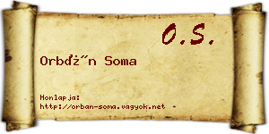 Orbán Soma névjegykártya