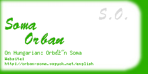 soma orban business card